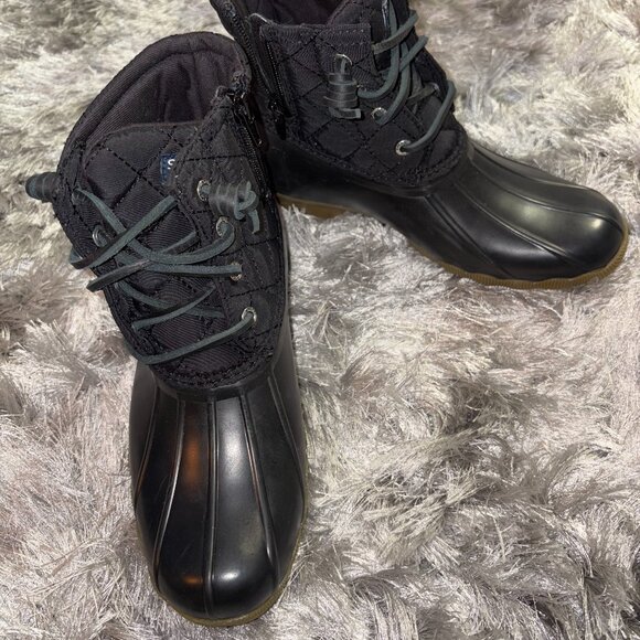 Sperry Other - Sperry Girls Youth Top-Sider Saltwater Duck Boot Black Size 3M NEW TK163618